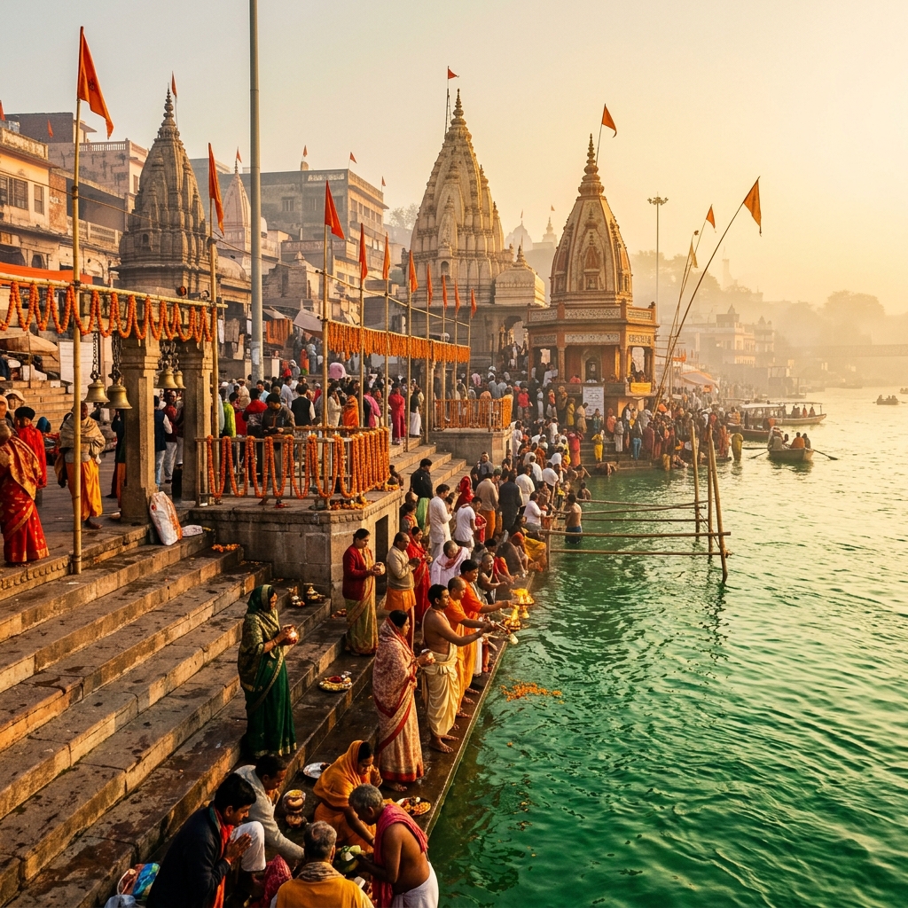 Har Ki Pauri sacred ghat steps leading to the Ganges river in Haridwar