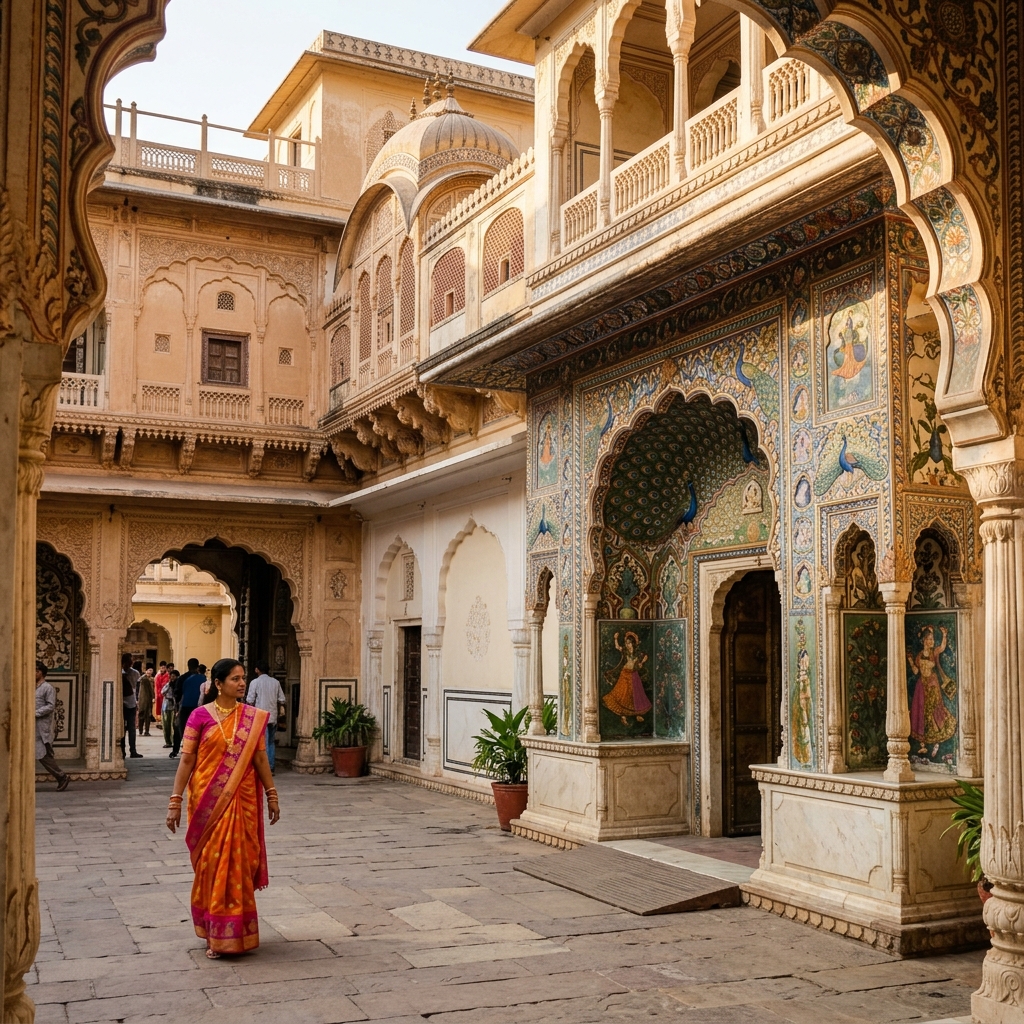 City Palace of Jaipur with ornate Rajasthani architecture — explore with a Gear On rental vehicle